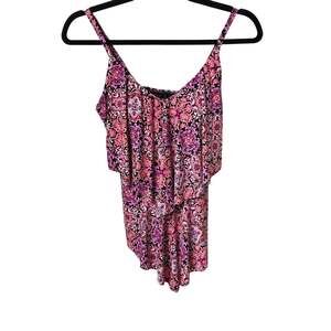 Trimshaper Ronnine Tankini Swim Top Tile-istic Swimsuit Womens Size 8 NWT